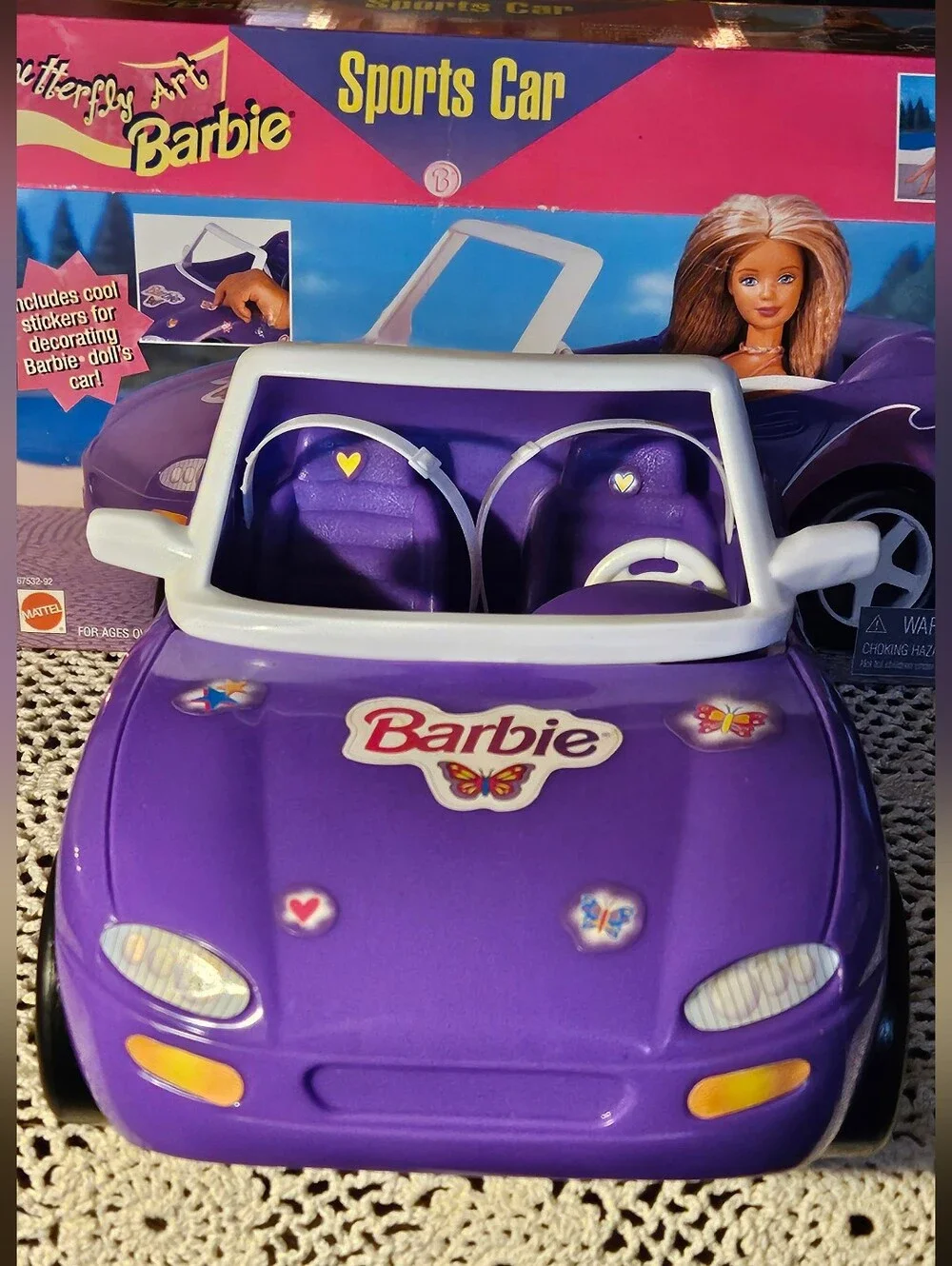 Barbie Purple 1998 Butterfly Art Sports Car